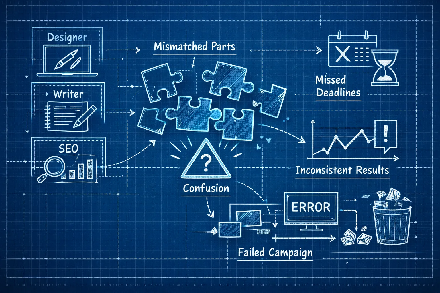 Why Piecing Together Freelancers for Marketing Backfires